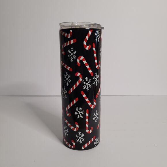 20oz Thermal Cup with Candy Cane & Snowflake Design - Picture 7 of 13